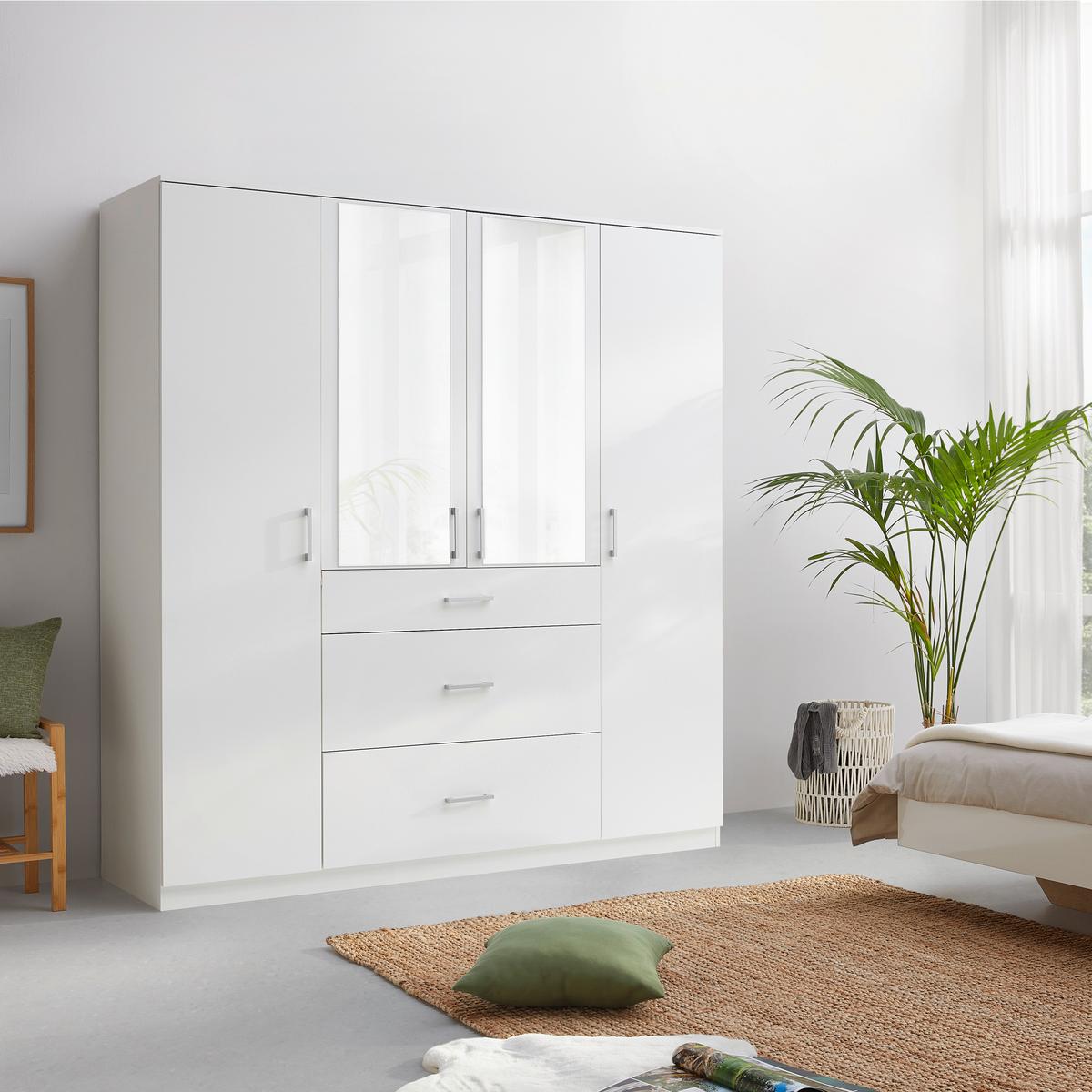 Drehtürenschrank Lasse Weiss - Weiss, Konventionell, Holz (180/196/55cm) - Mömax