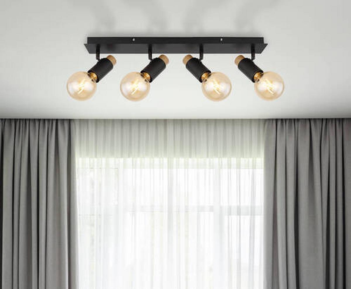 Reflektor 54045-4 - tamno smeđa/crna, Design, drvo/metal (65,5/8/14,5cm) - Globo