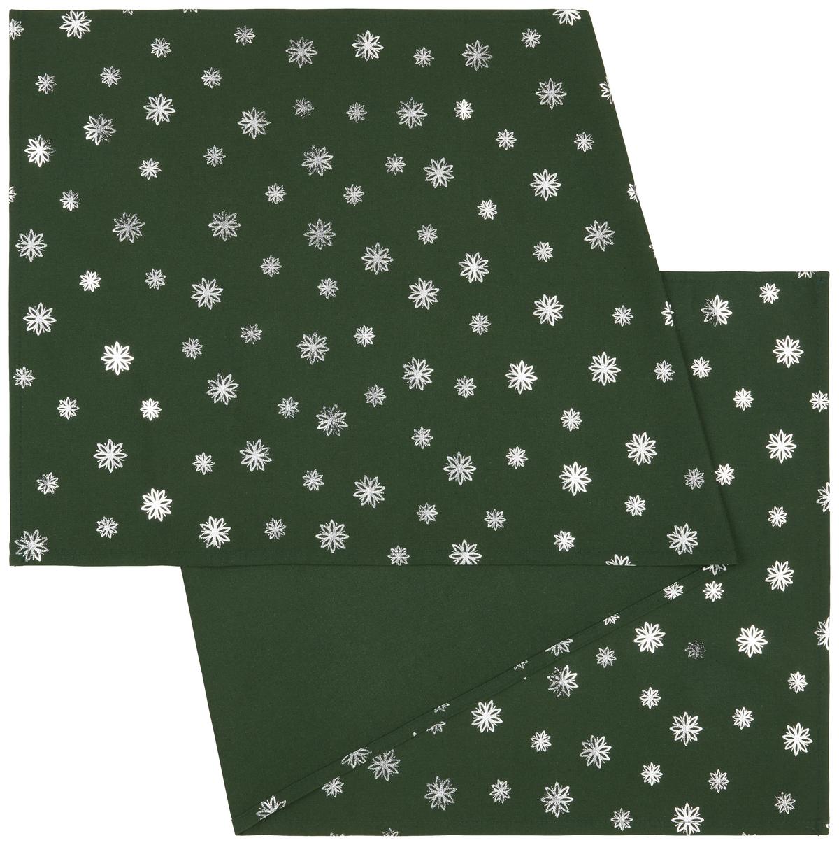 Tischläufer Christmas Fable Grün/Silber ca. 45x150cm - Grün, KONVENTIONELL, Textil (45/150cm) - Modern Living