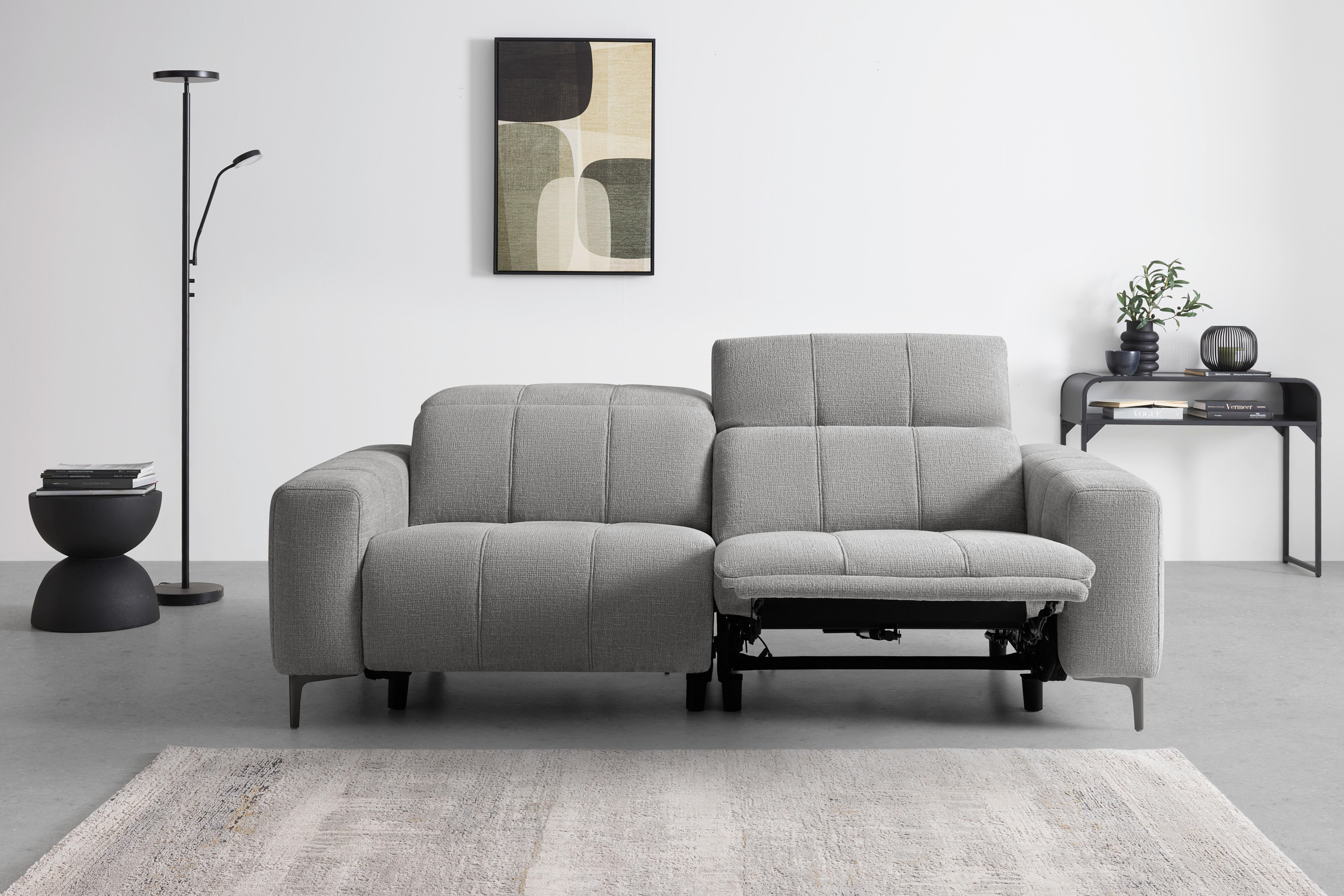 2,5-SITS SOFFA ALVARO - mörkgrå/grå, Modern, metall/trä (220/79/109cm) - Mömax