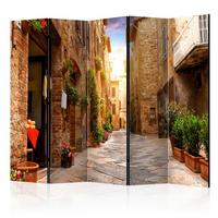 Paravan Colourful Street In Tuscany, 5-Delni, Dvostranski - barve korale, Basics, tekstil/les (225/172/3cm) - artgeist