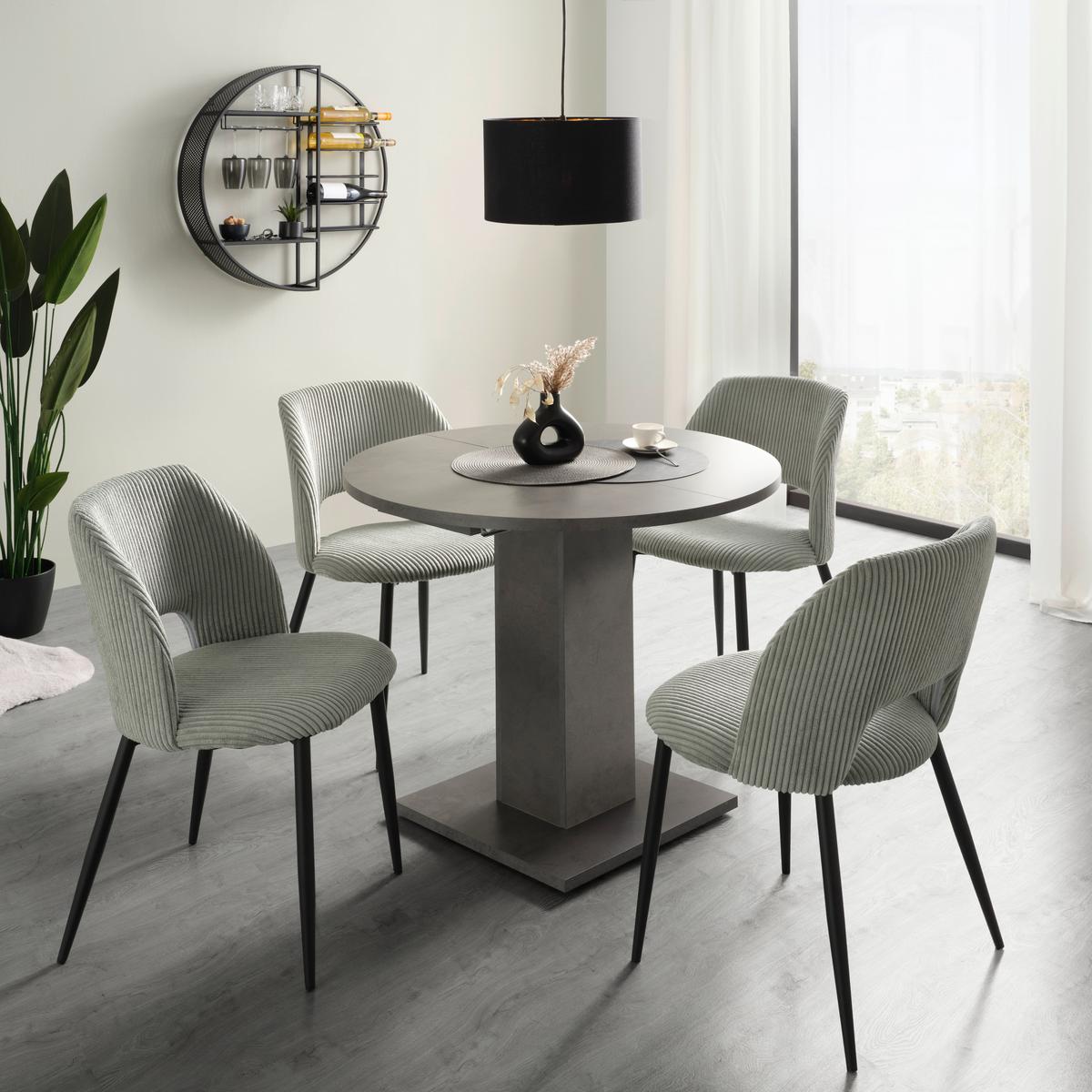 Stuhl Zoe Beige - Beige/Schwarz, Lifestyle, Textil/Metall (51/82/57cm) - Mömax