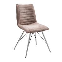 KRZESŁO ILLY - kolor stalowy/taupe, Design, metal/tkanina (54/89/60cm) - Xora