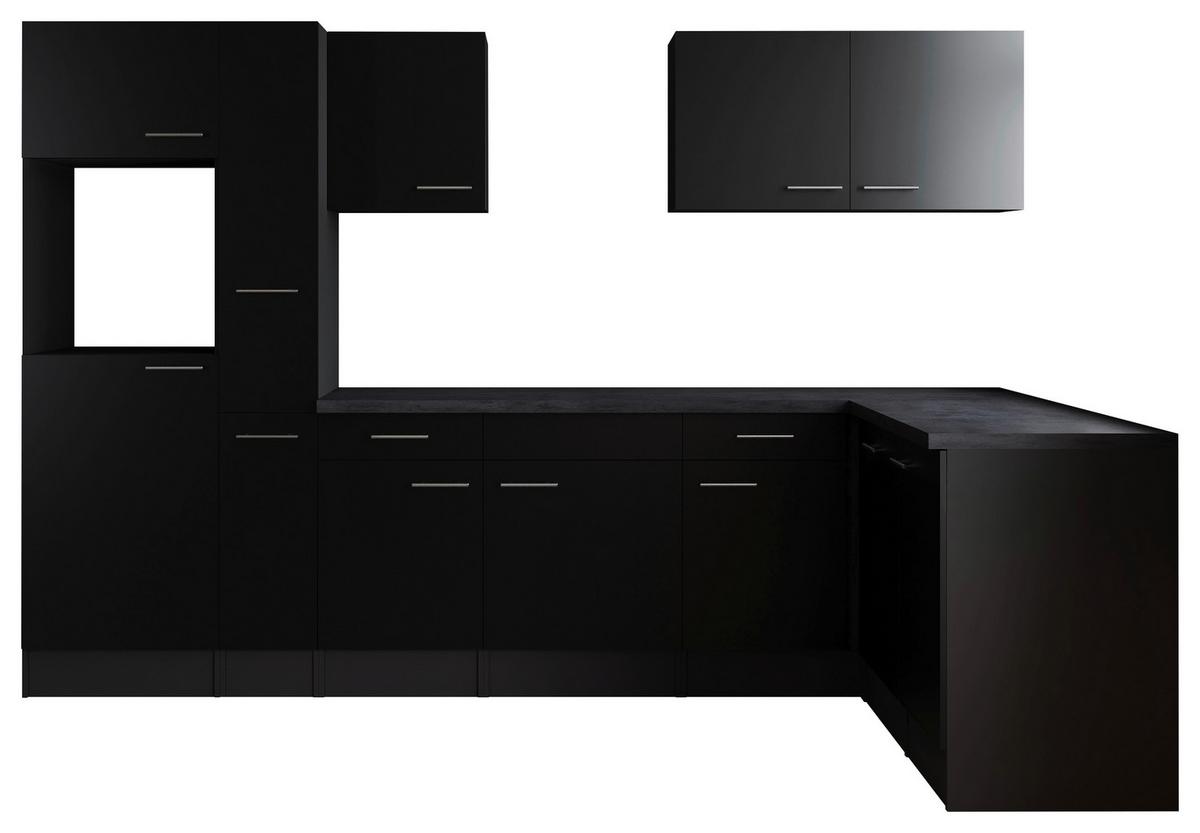 Kotna Kuhinja Brez Aparatov Oliver, 310x172cm - srebrne barve/črna, Design, kovina/leseni material (310/172cm) - Respekta