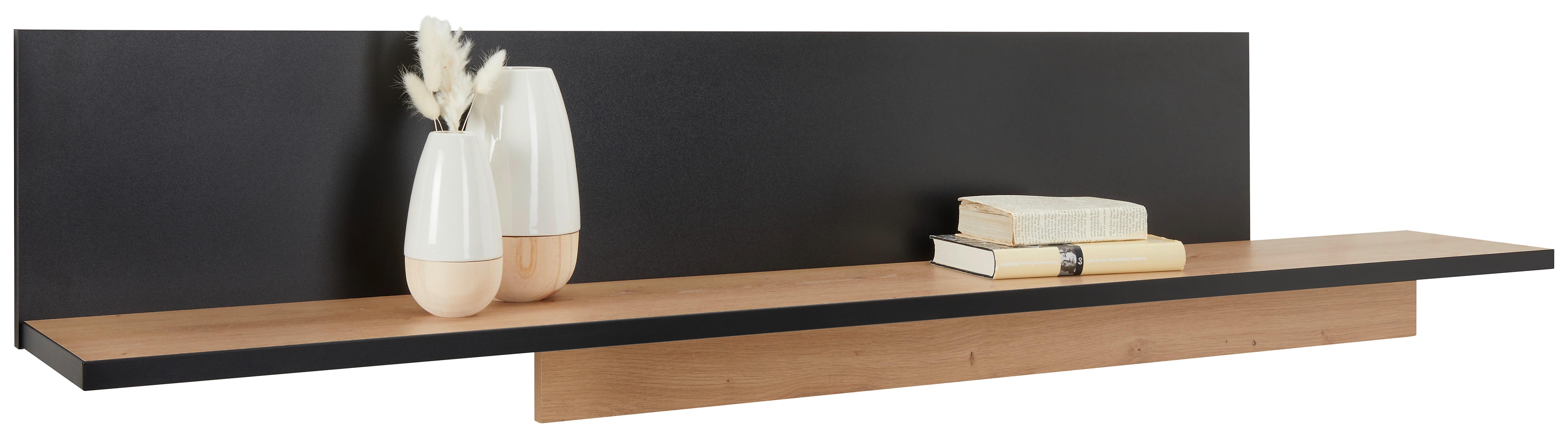 Wandboard in Schwarz/Eiche Artisan - Schwarz/Eiche Artisan, Modern, Holzwerkstoff (154/35,4/21,9cm) - Mömax