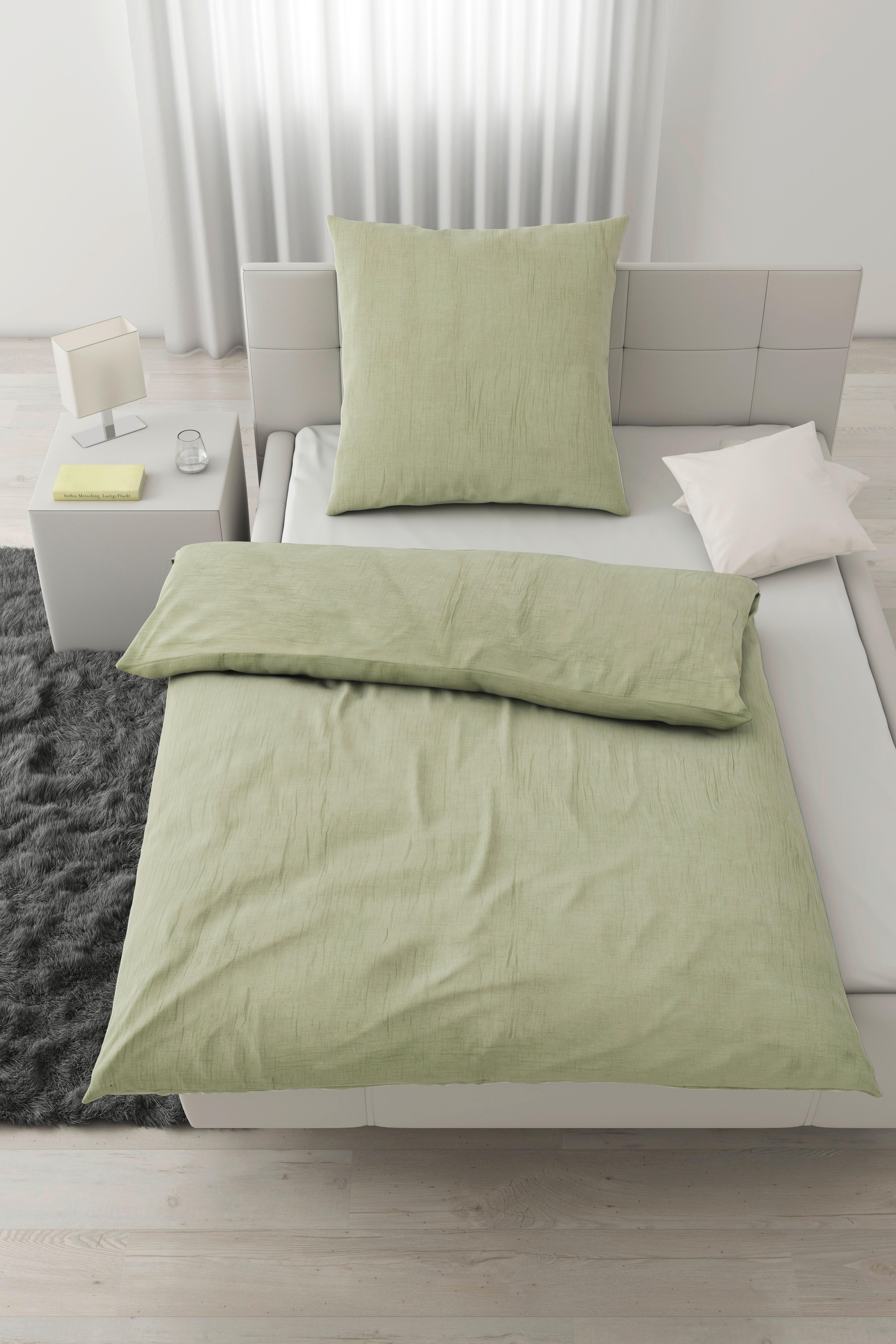 Bettwäsche Melania in Grün ca. 135x200cm - Grün, LIFESTYLE, Textil (135/200cm) - Modern Living