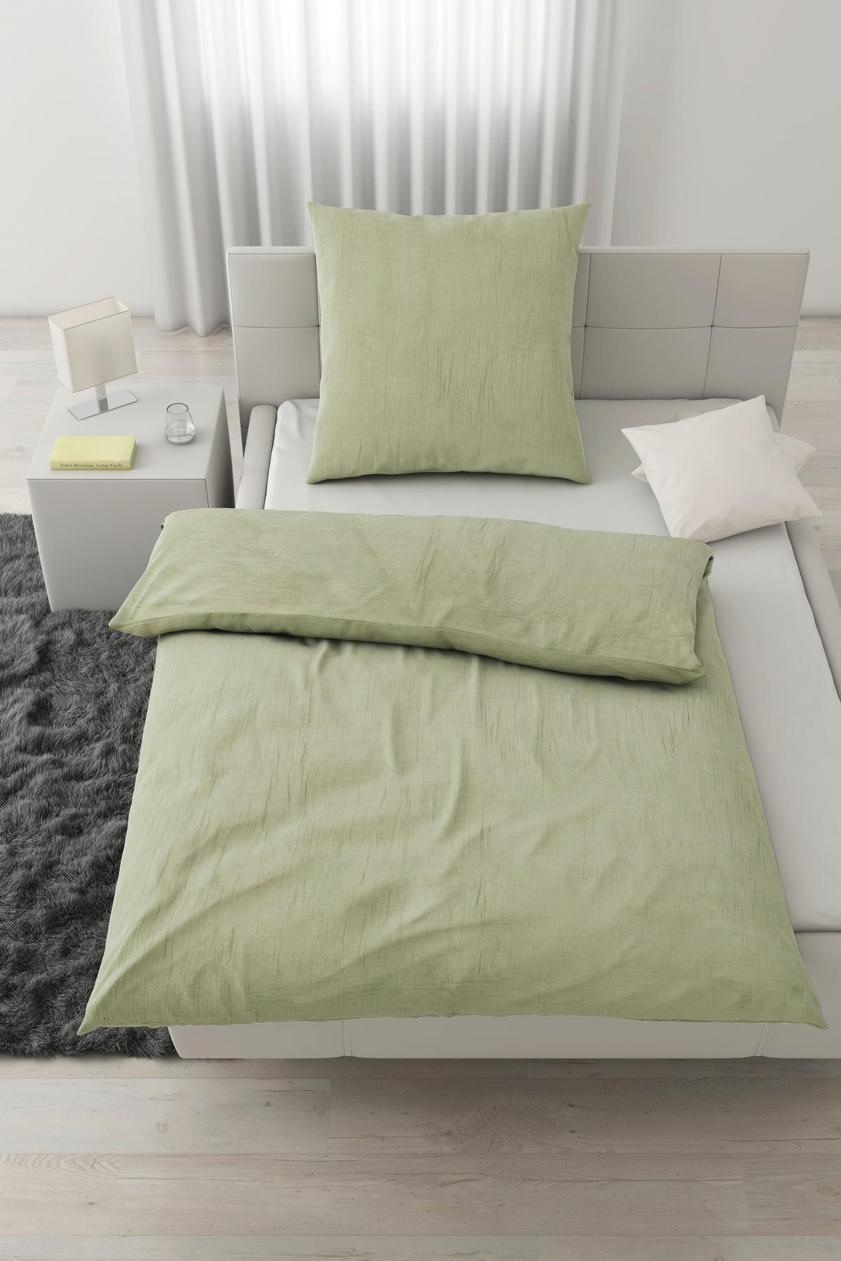Bettwäsche Melania in Grün ca. 135x200cm - Grün, LIFESTYLE, Textil (135/200cm) - Modern Living