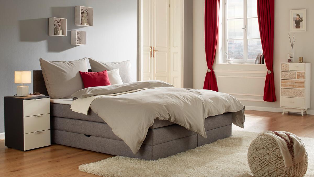 Bettwäsche Stone Washed Uni 160x210cm - Hellgrau, Romantik / Landhaus, Textil (160/210cm) - Modern Living