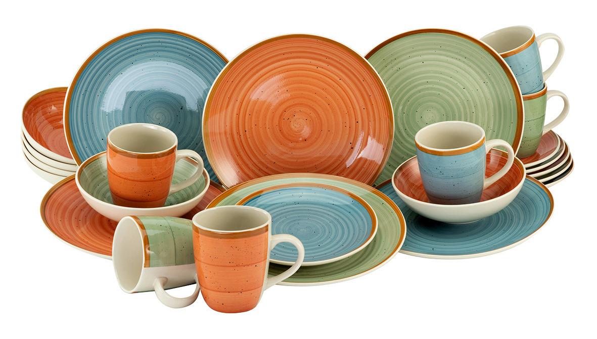 Kombinirani Servis Country, 24-Delni - večbarvno, Konvencionalno, keramika - Creatable