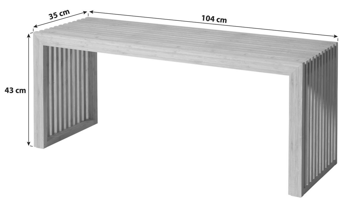 Sitzbank ''Rib'', aus Echtholz, Bambusfarben - Naturfarben, KONVENTIONELL, Holz (104/43/35cm) - MID.YOU