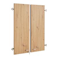 Türenset Mister Office Eiche Artisan - Alufarben/Eiche Artisan, MODERN, Holzwerkstoff/Metall (77/104/2cm) - Mömax