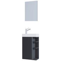 Kopalnica Za Goste Lumia, Antracit - bela/antracit, Moderno, steklo/leseni material (40cm) - MID.YOU