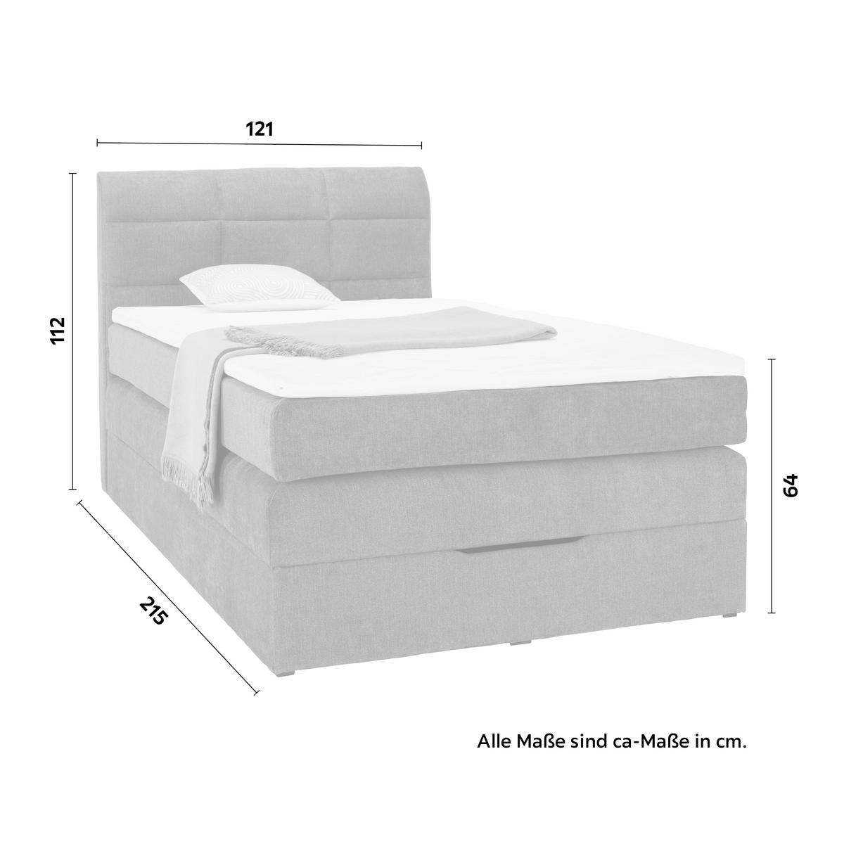 Postelja Boxspring Runner Siva, 120x200 - temno siva/črna, Konvencionalno, tekstil/les (120/200cm) - Mömax