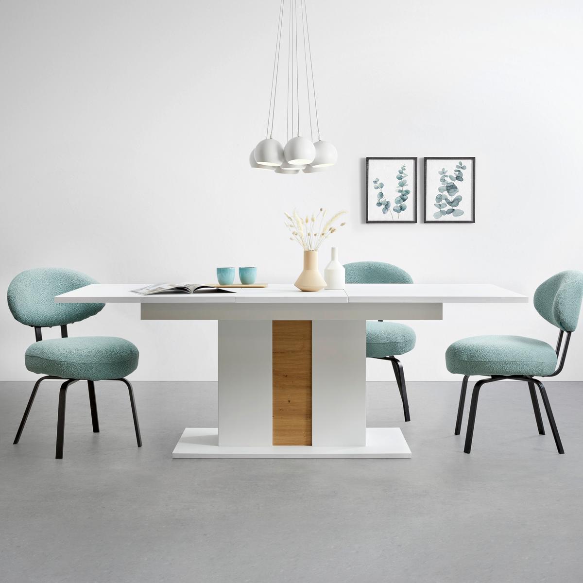 Ausziehtisch in Weiss/Eiche Artisan - Weiss/Eiche Artisan, Modern, Holzwerkstoff (160-210/75/90cm) - Mömax