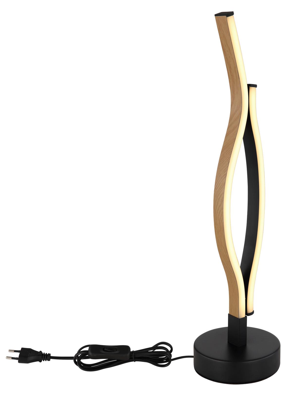 LED-TISCHLEUCHTE 67206TW GERONIMO - Weiss/Dunkelbraun, Natur, Kunststoff/Metall (12/47cm) - Globo