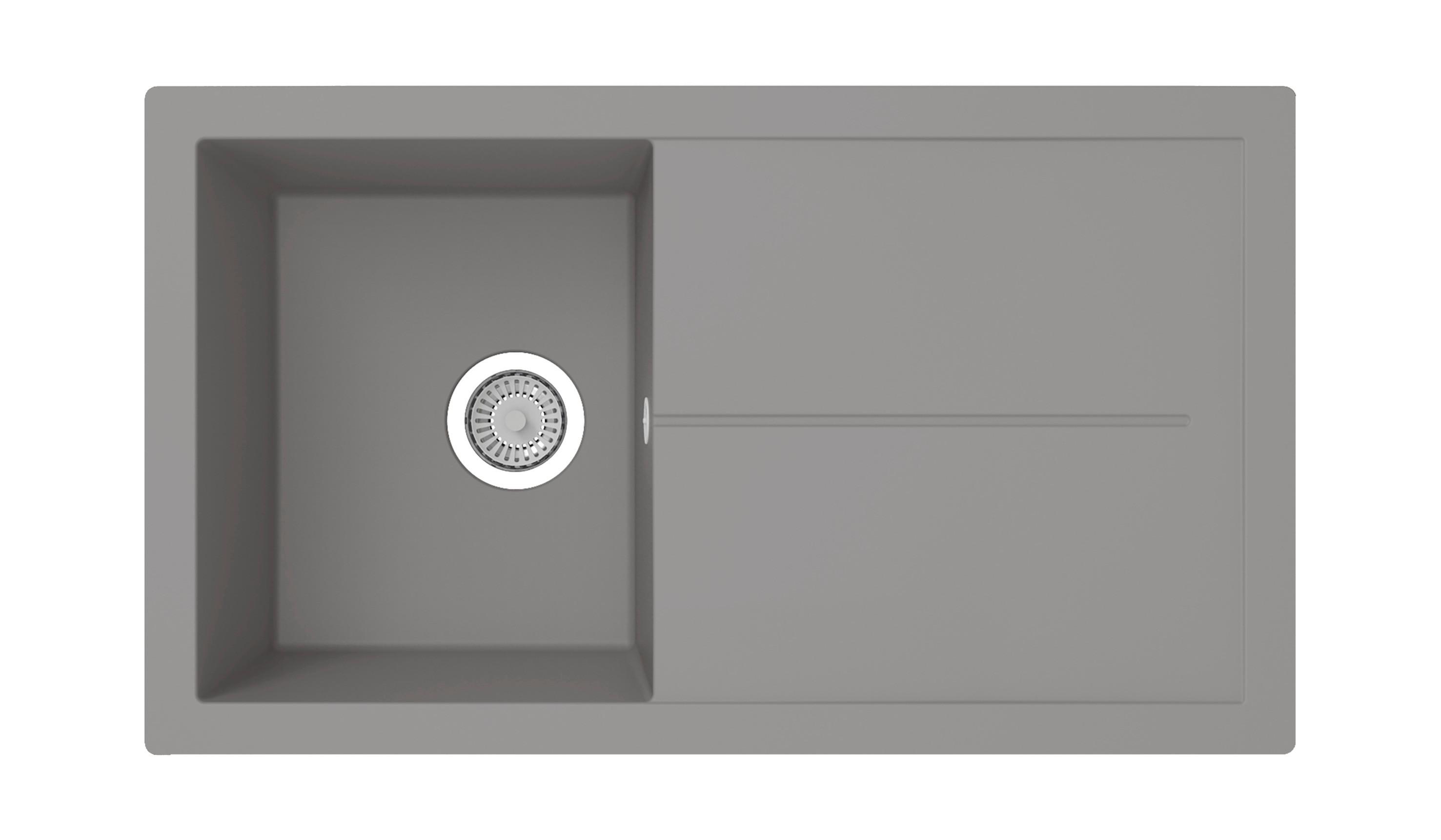 Pomivalno Korito Cleveland, 86x50cm - siva, Basics, kamen/umetna masa (86/21,4/50cm) - Respekta