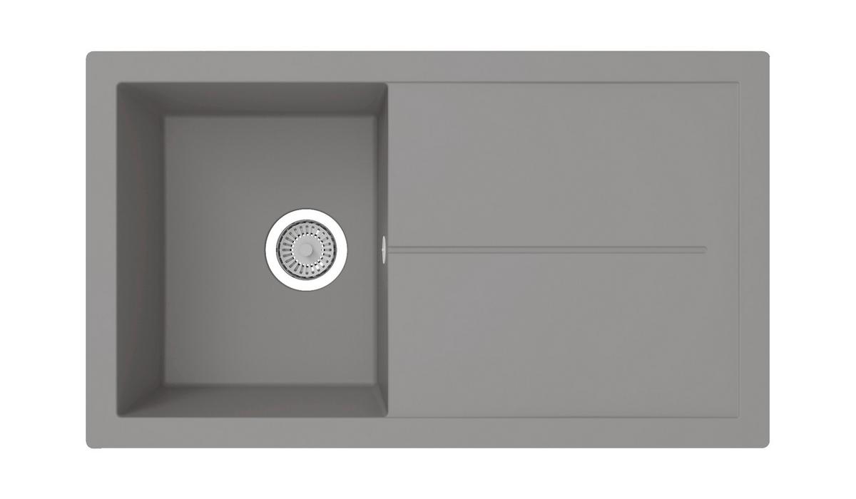 Pomivalno Korito Cleveland, 86x50cm - siva, Basics, kamen/umetna masa (86/21,4/50cm) - Respekta