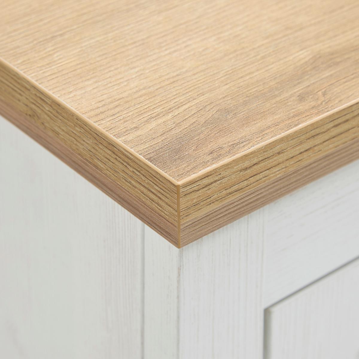 TV-Element Korsika Eichefarben/Weiß - Eichefarben/Schwarz, ROMANTIK / LANDHAUS, Holzwerkstoff/Metall (185/61,4/43cm) - Mömax