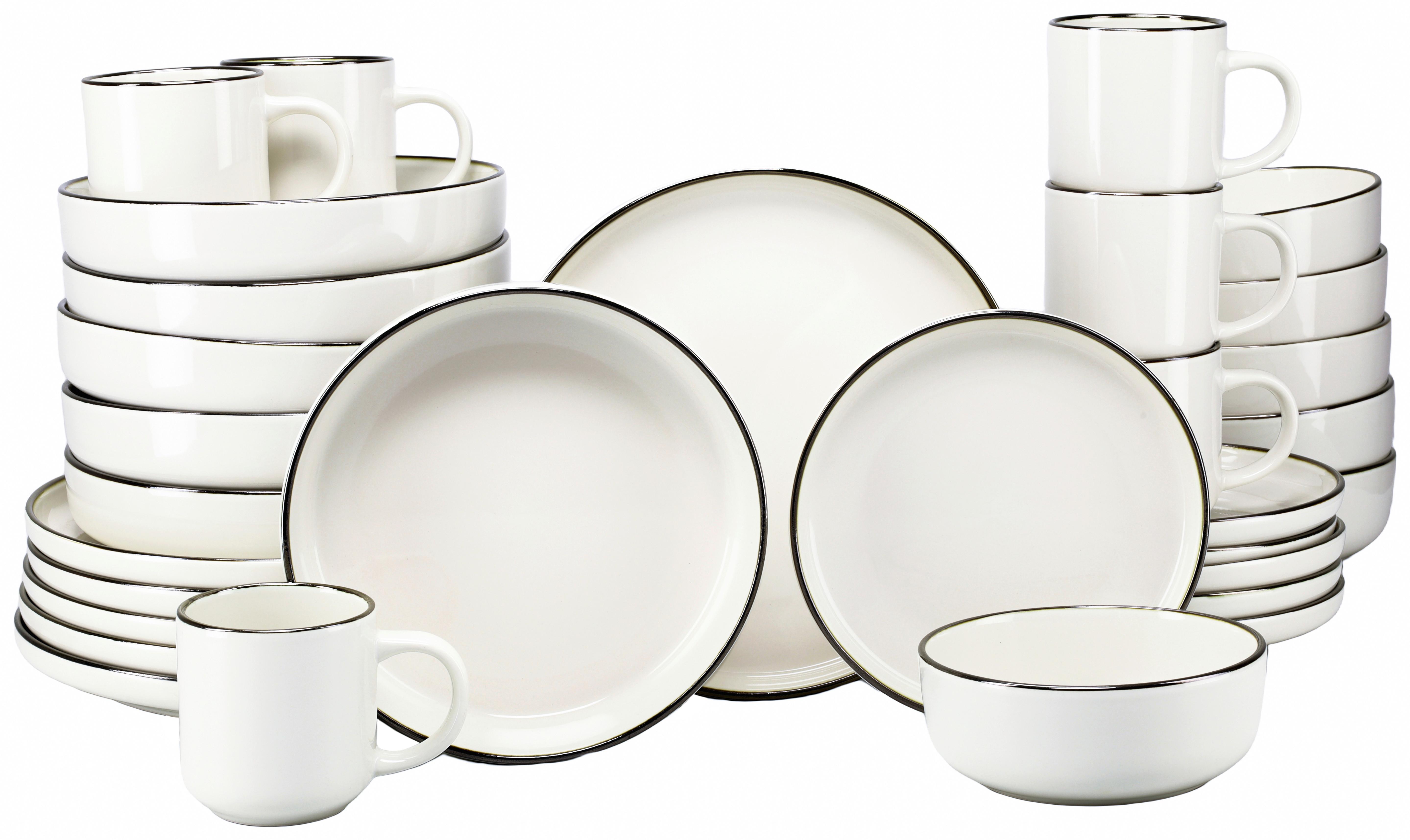 Kombiservice 24794 Nordic Festive Creme - Goldfarben/Creme, Basics, Keramik - Creatable