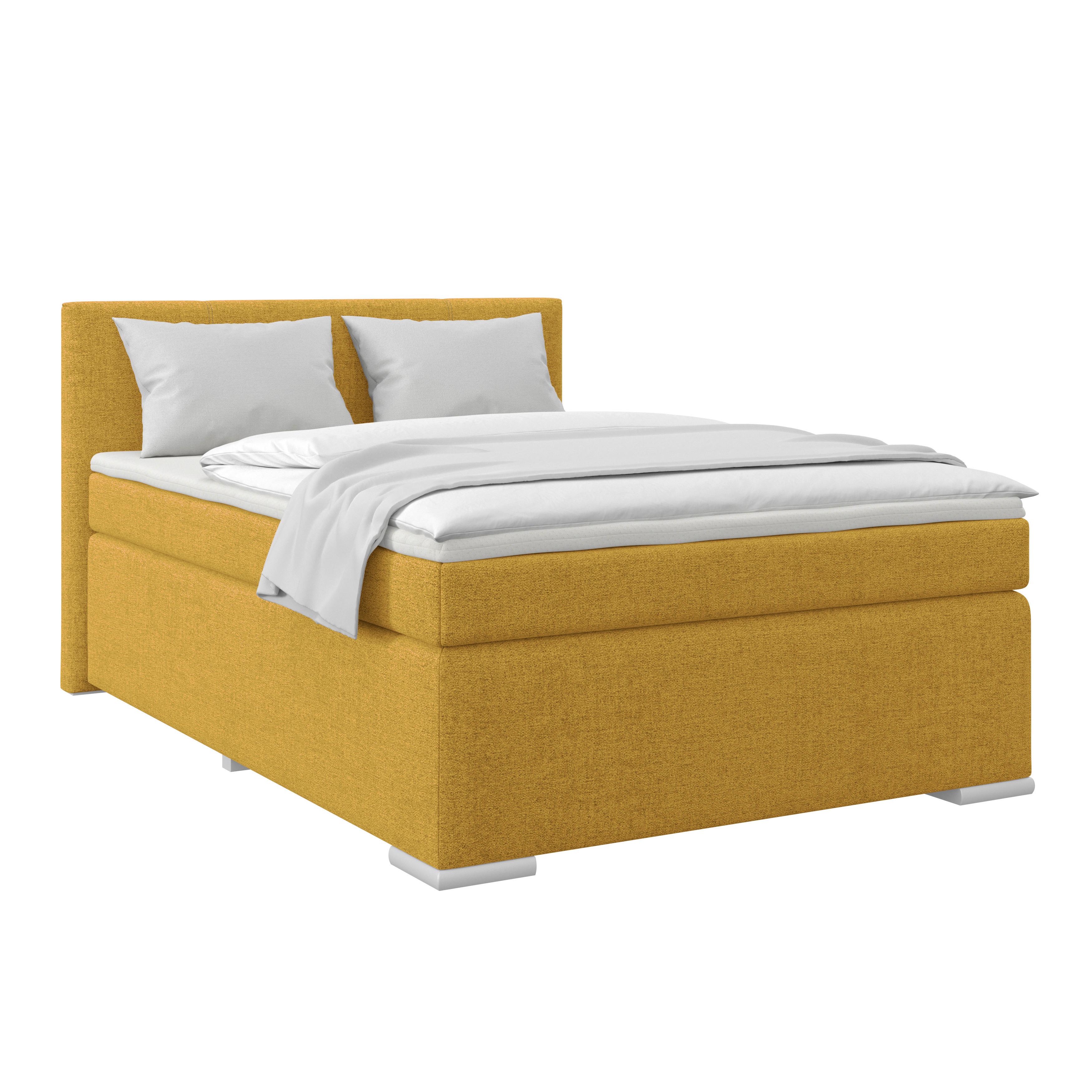 Boxspring Krevet Mira - srebrne boje/zlatne boje, Konvencionalno, drvo/metal (120/200cm) - Best Price