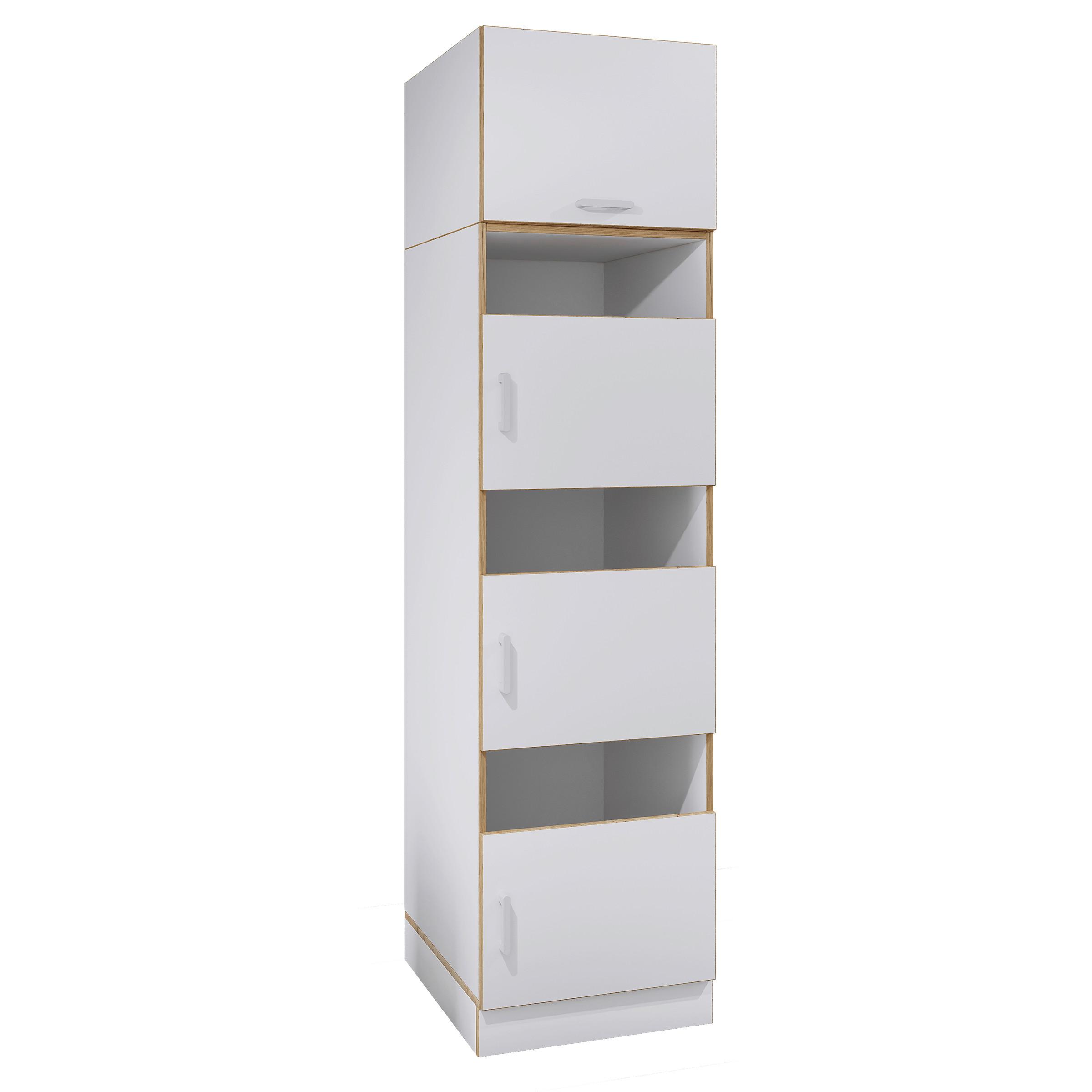 Wäscheschrank Rislo - Honigeiche/Weiss, Trend, Holzwerkstoff/Kunststoff (50/200/60cm) - MID.YOU