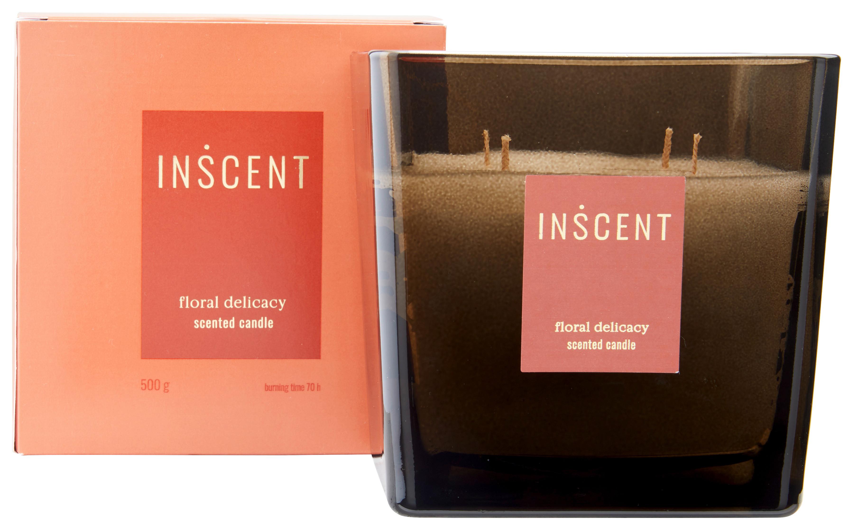 Kerze im Glas Floral Delicacy in Rot/Weiß - Klar/Rot, Design, Glas (12/12/12cm) - Inscent