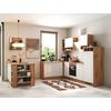 Eckküche Hilde m. Insel m. Geräten ca.280cm Eiche/Weiß - Wildeiche/Alufarben, Design, Holzwerkstoff/Metall (280/172cm) - Respekta