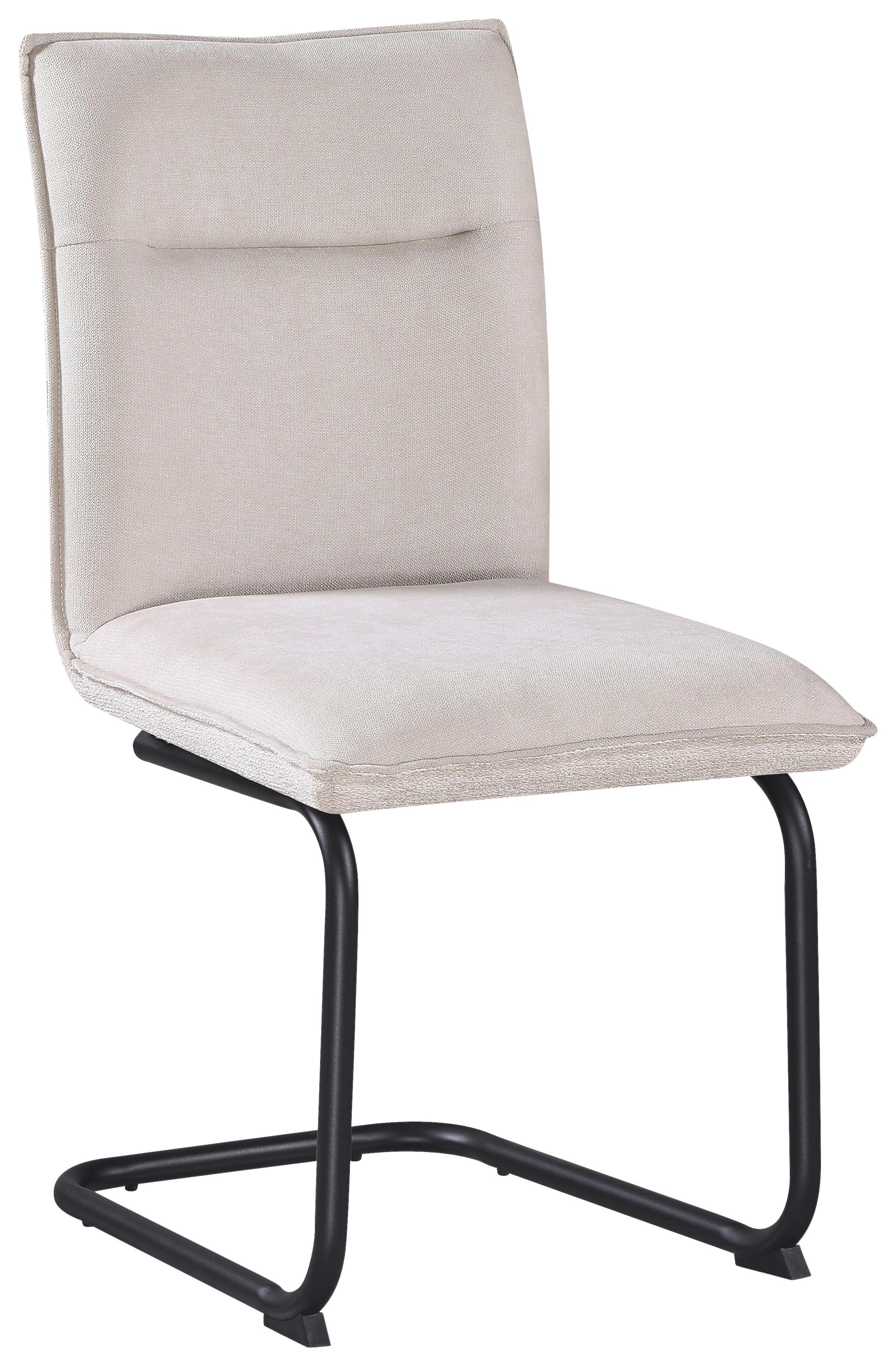 Stuhl Nova Beige - Beige/Schwarz, MODERN, Textil/Metall (47/90/61cm) - Premium Living