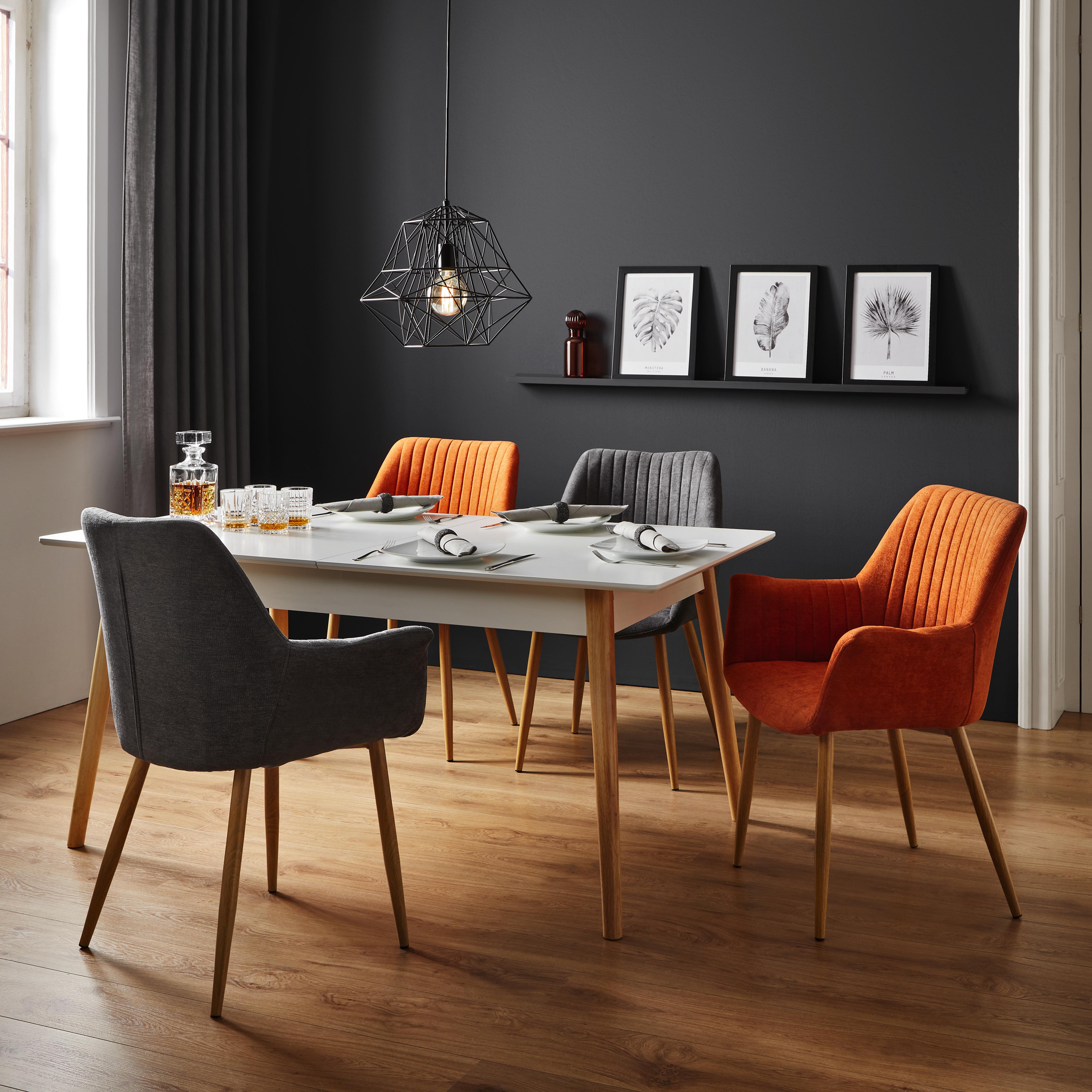 Ausziehtisch in Weiß/Kiefer- farben ca. 200x90 cm 'Mary' - Weiß/Kieferfarben, MODERN, Holz (160-200/90/75cm) - Bessagi Home