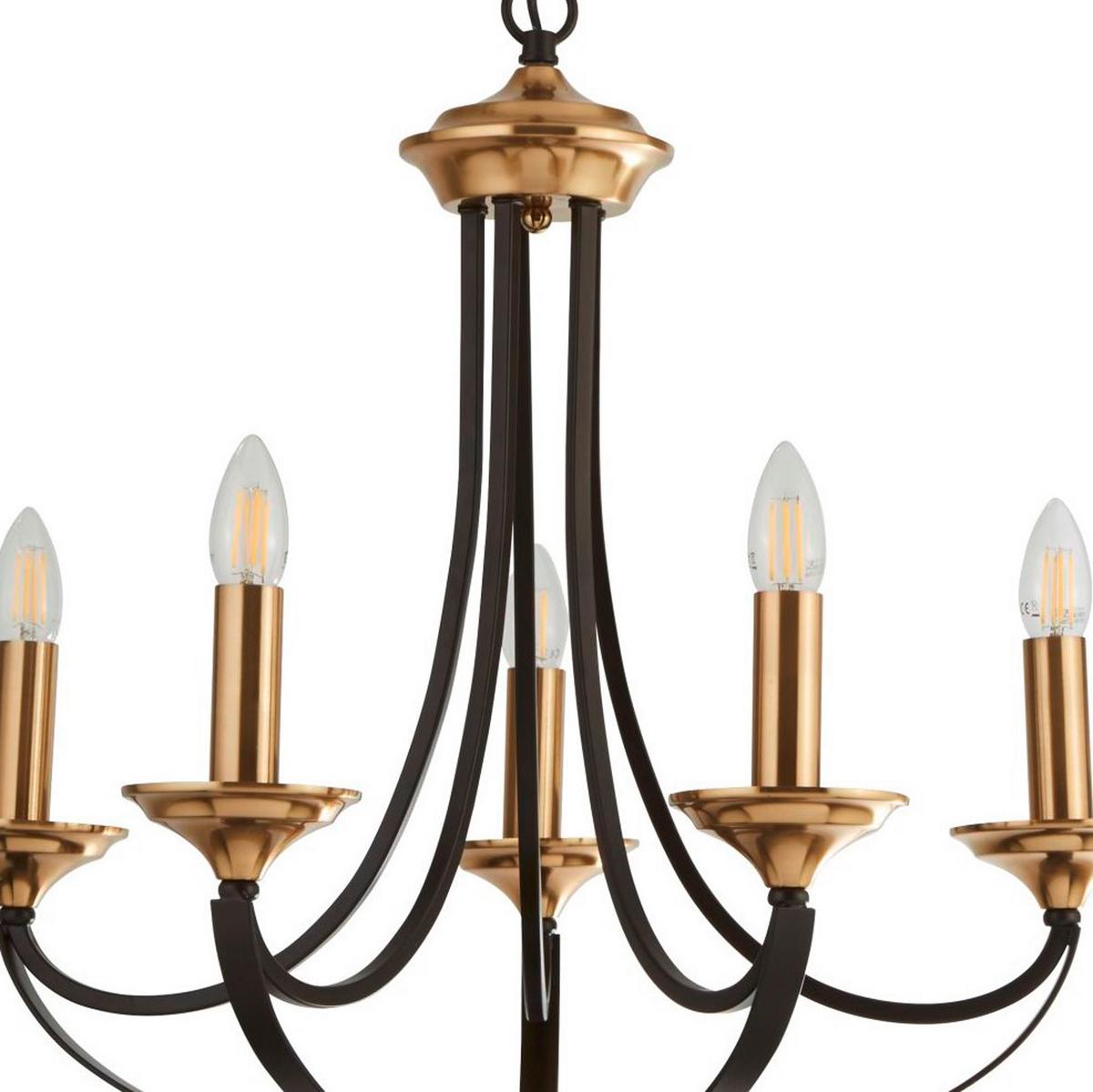 Függőlámpa Belfry 5lt 1845-5bz - barna/bronzszínű, Trend, fém (58/58/62cm)