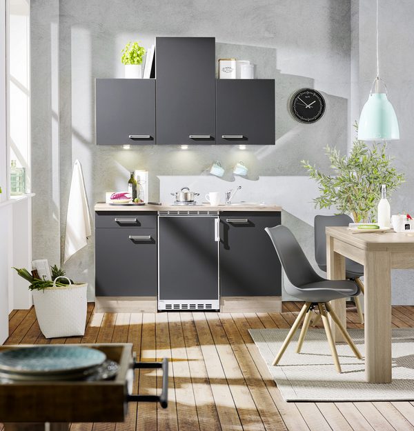 Küchenblock Milano Anthrazit/Eiche online kaufen mömax