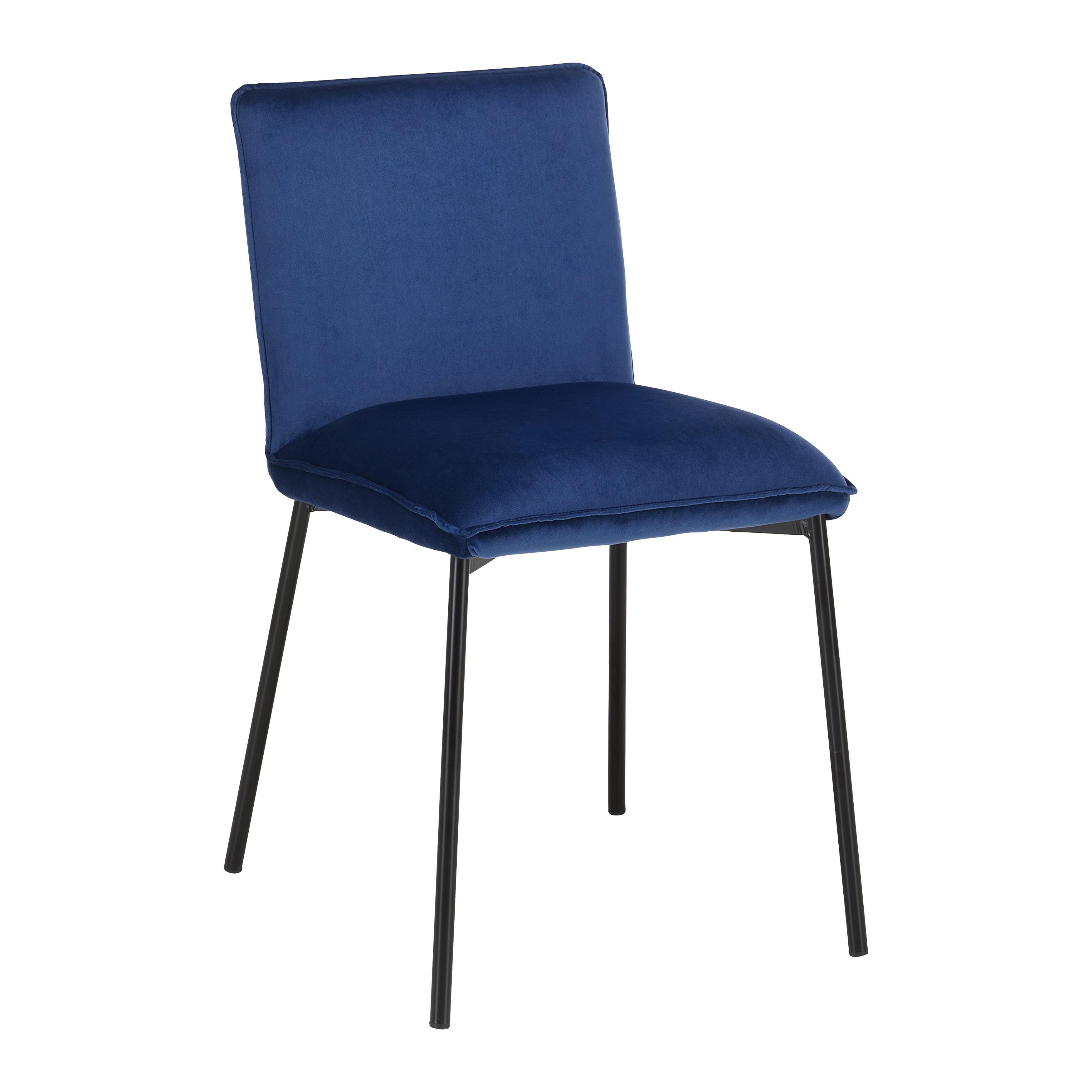 KRZESŁO DARLA - ciemnoniebieski/czarny, Modern, metal/drewno (49/81/55cm) - Bessagi Home