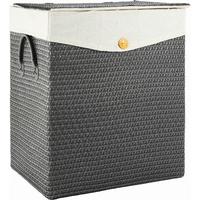 Košara Za Rublje Denise-L - siva, Romantično / ladanjski, tekstil/plastika (42/49/33cm) - Mömax