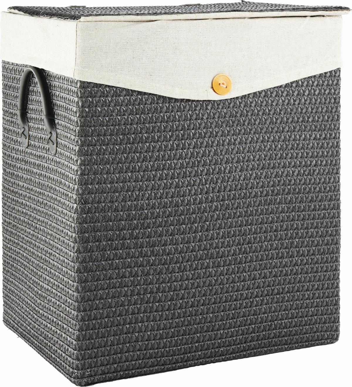 Košara Za Rublje Denise-L - siva, Romantično / ladanjski, tekstil/plastika (42/49/33cm) - Mömax