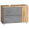 Waschbeckenunterschrank Varese ca. 85x56 cm Wotan Eiche - Eiche Wotan/Hellgrau, MODERN, Holzwerkstoff (85/56/35cm) - Held