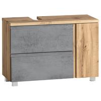 Waschbeckenunterschrank Varese ca. 85x56 cm Wotan Eiche - Eiche Wotan/Hellgrau, MODERN, Holzwerkstoff (85/56/35cm) - Held