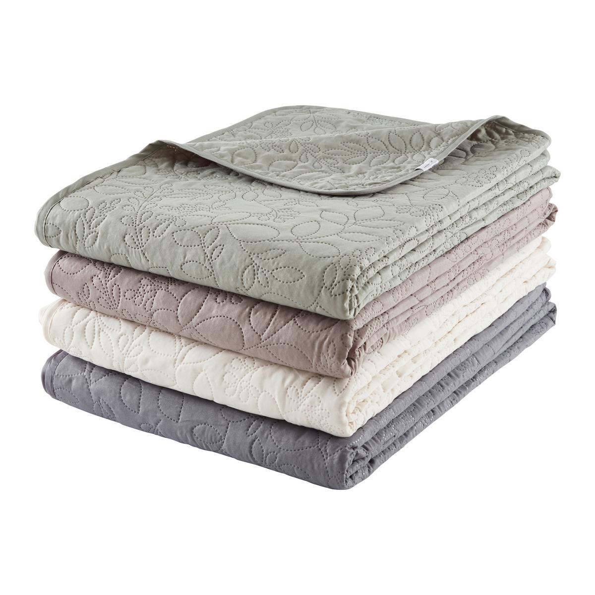 Tagesdecke Grace in Graubraun ca. 220x240cm - Graubraun, Textil (220/240cm) - Modern Living