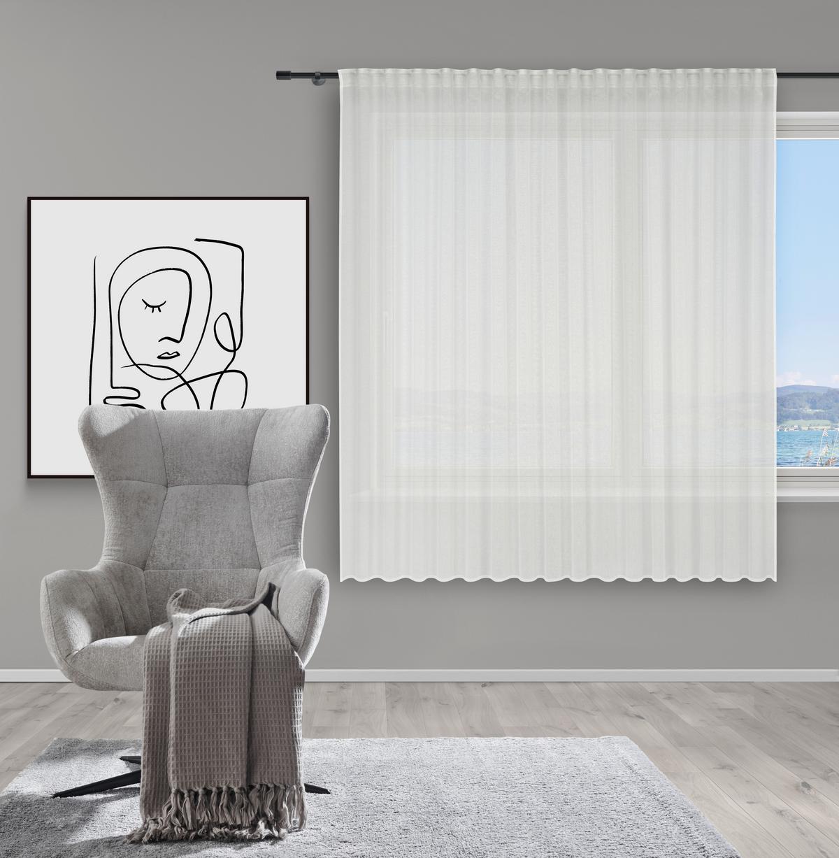Fertigstore Sigrid Weiß ca. 300x175cm - Weiß, KONVENTIONELL, Textil (300/175cm) - Premium Living