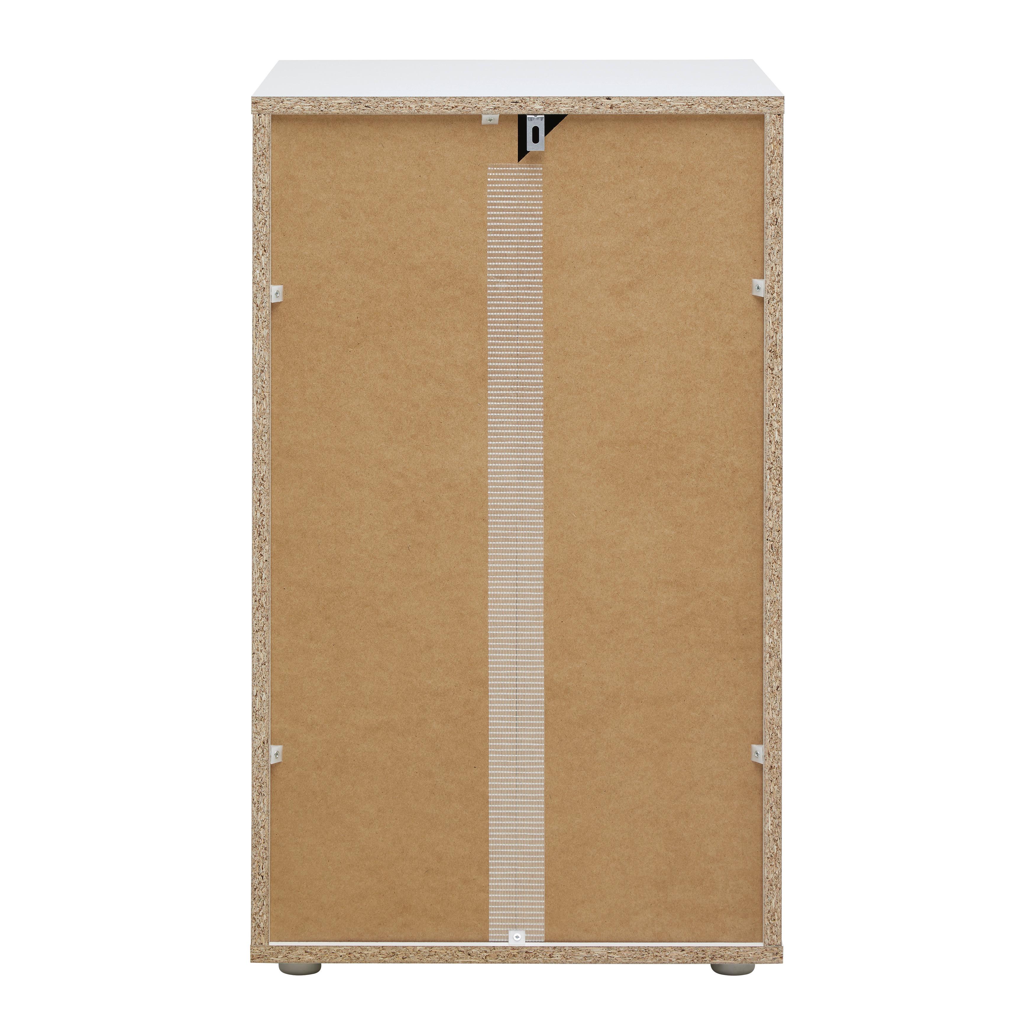 SÄNGBORD CUATRO - vit/silver, Klassisk, trämaterial/plast (46/79/42cm) - Modern Living