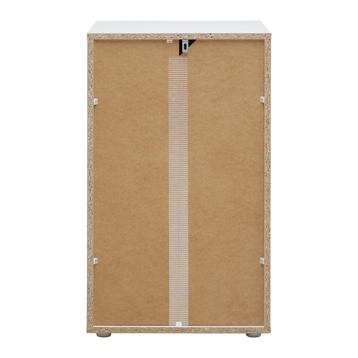 Nachtkästchen Cuatro Weiß - Silberfarben/Weiß, KONVENTIONELL, Holzwerkstoff/Kunststoff (46/79/42cm) - Modern Living