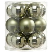 Karácsonyfagömbszett Noel - olívazöld, Basics, Üveg (6cm) - Modern Living