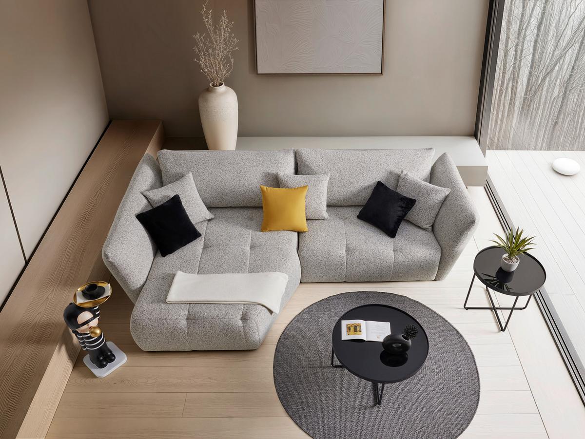 Coltar BONNY - bej/negru, Modern, lemn/textil (193/300cm) - Premium Living