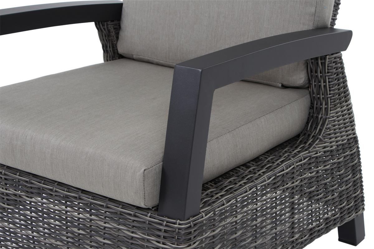 Loungegarnitur Corido Grau - Grau, Basics, Keramik/Kunststoff (72/206/103cm) - Siena Garden