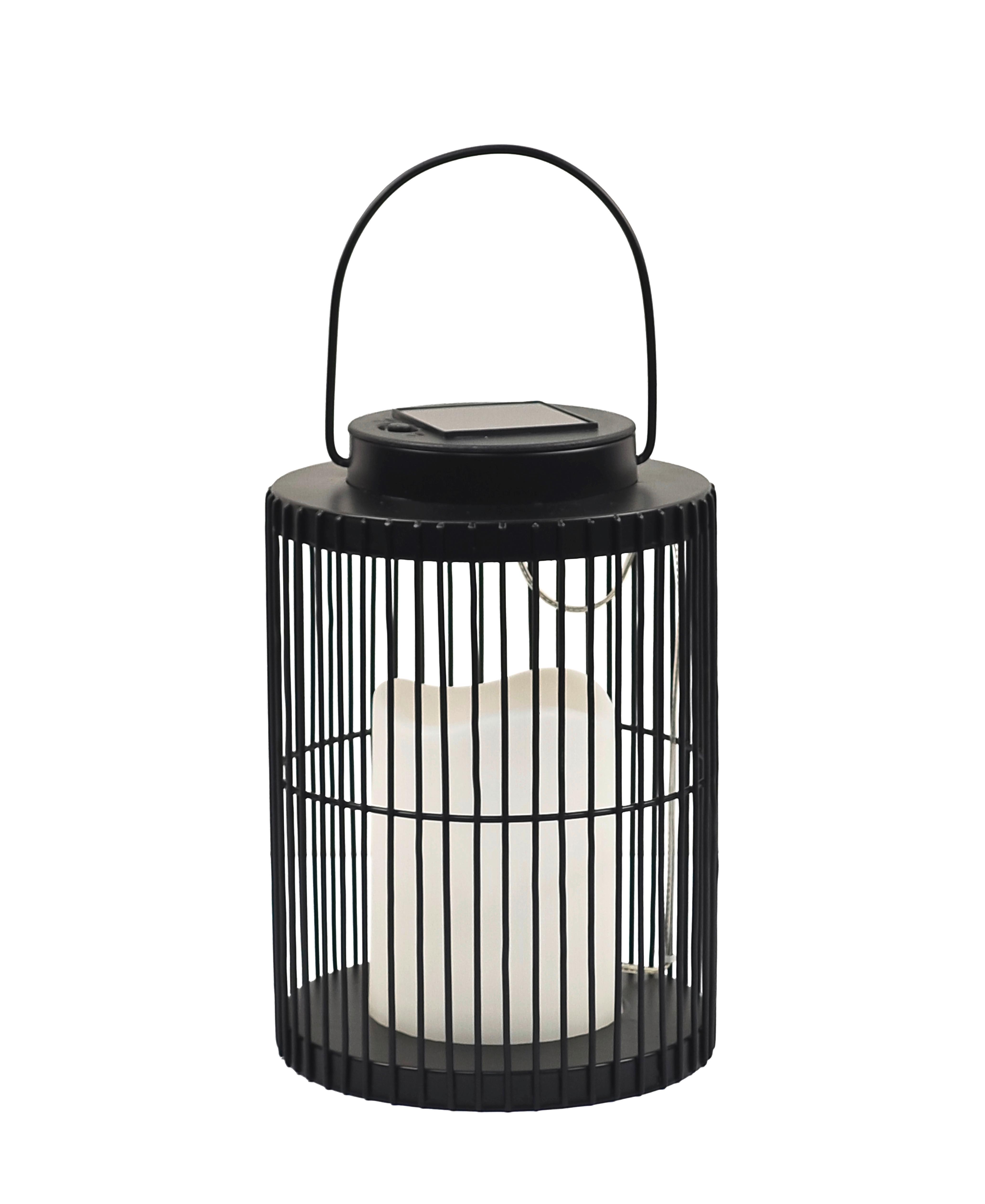 Solarleuchte Amo Schwarz max. 0,06 Watt - Schwarz, KONVENTIONELL, Kunststoff/Metall (13/19-27,5cm) - Modern Living