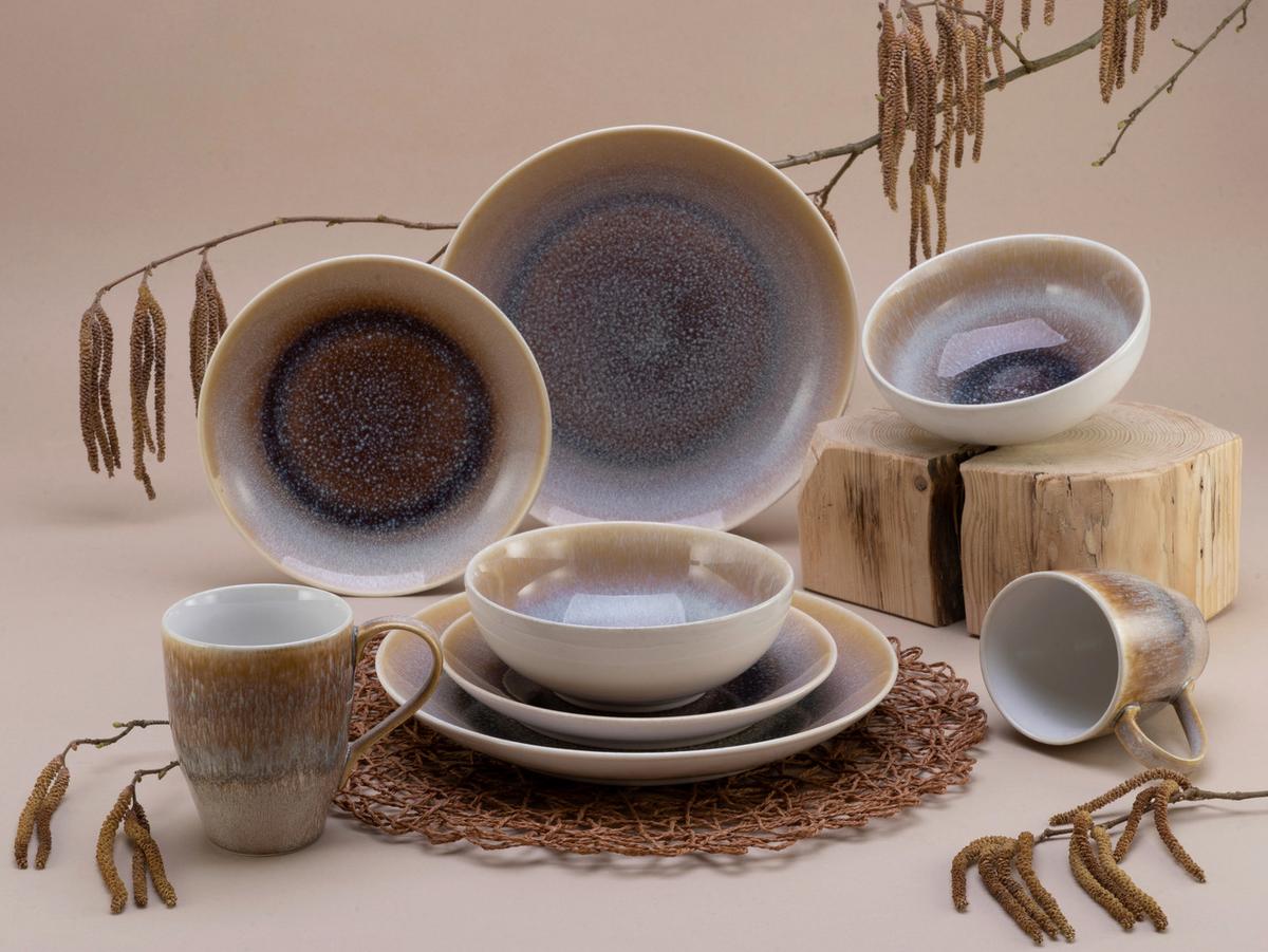 Kombinirani Servis Caldera Sand, 8-Delni - bela/peščene barve, Basics, keramika - Creatable