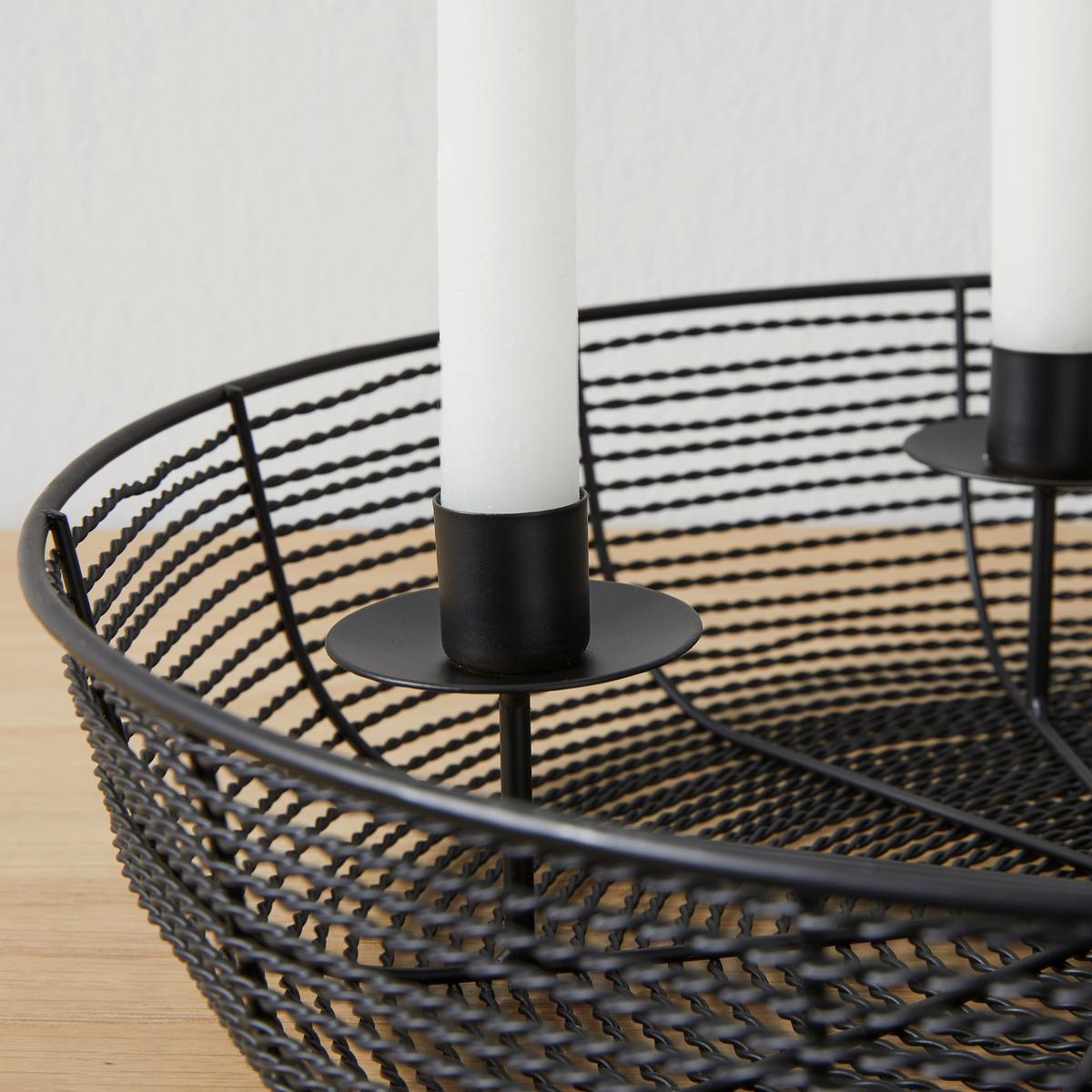 Kerzenhalter Matilda in Schwarz - MODERN, Metall (36/8cm)