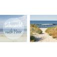 Glasbild For The Sea, ca. 20x40x1,7cm - Naturfarben, ROMANTIK / LANDHAUS, Glas (20/40/1,7cm)