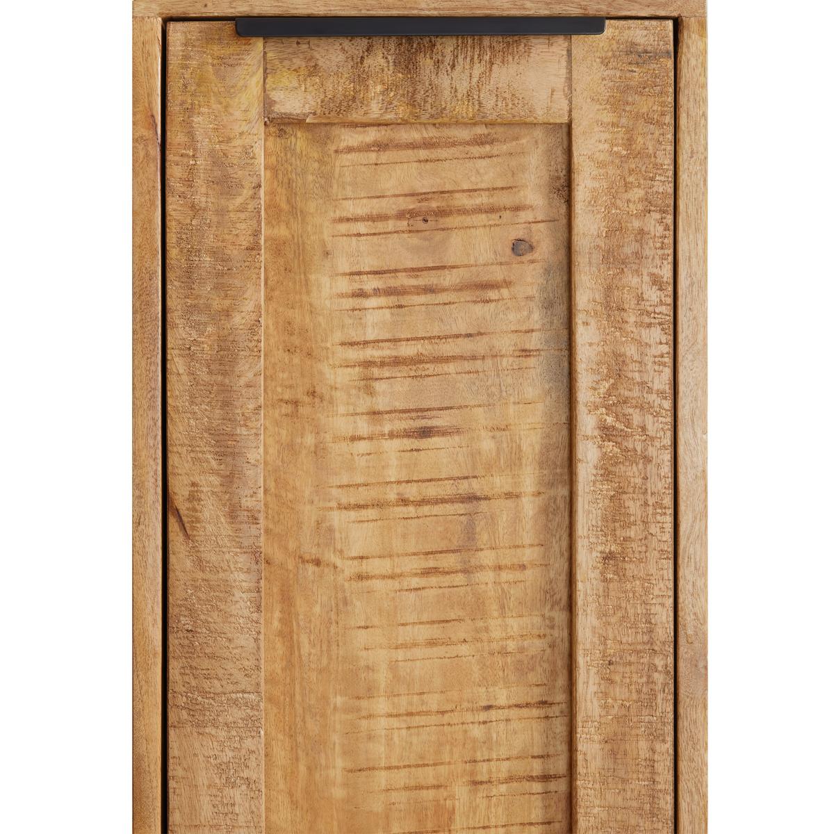 Seitenschrank Everest Naturfarben/Schwarz - Schwarz/Naturfarben, Natur, Holz/Metall (30/90/32cm) - Mömax