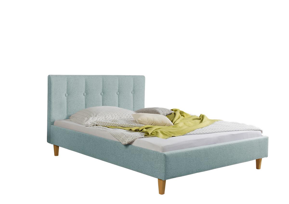 Polsterbett Kenny Petrol ca. 140x200 cm - Petrol/Naturfarben, MODERN, Holz/Textil (140/200cm) - Livetastic