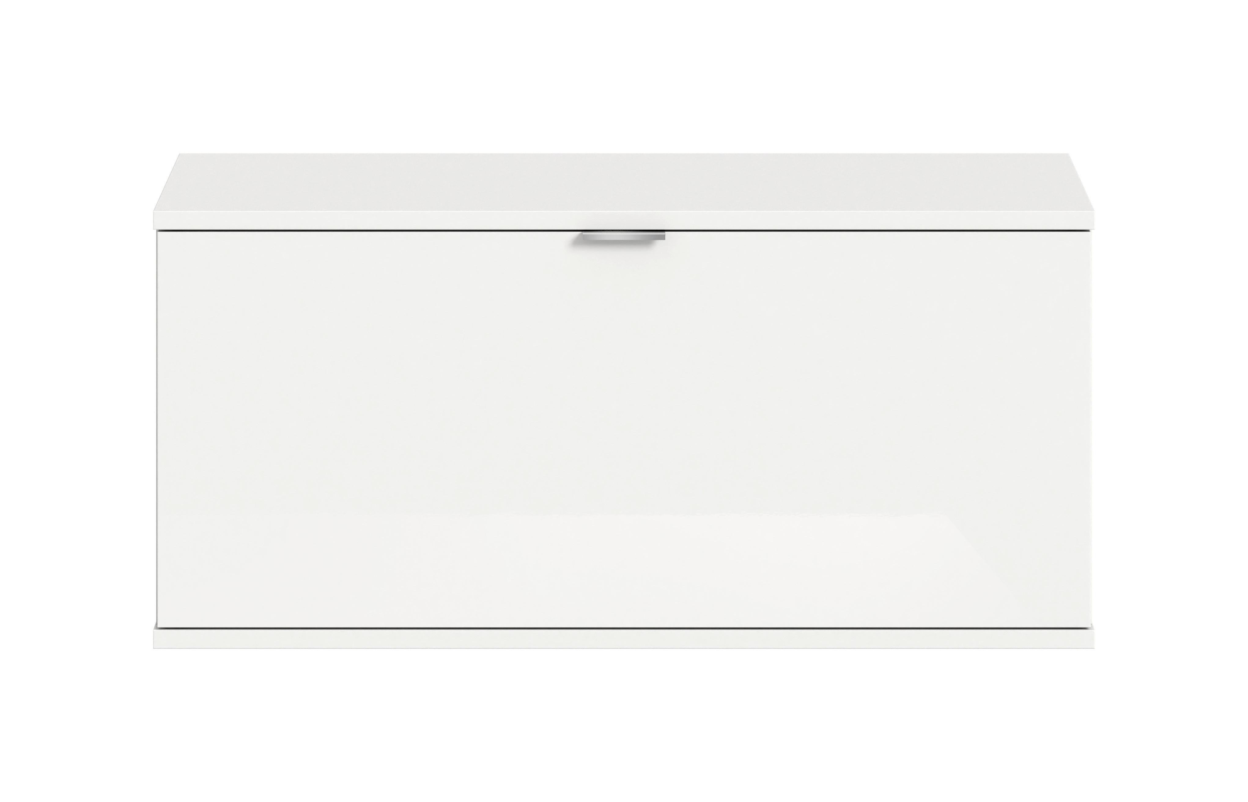 SCHUHBANK PROJEKT X - Weiss Hochglanz/Chromfarben, Design, Holzwerkstoff/Kunststoff (92/42/32cm) - Livetastic